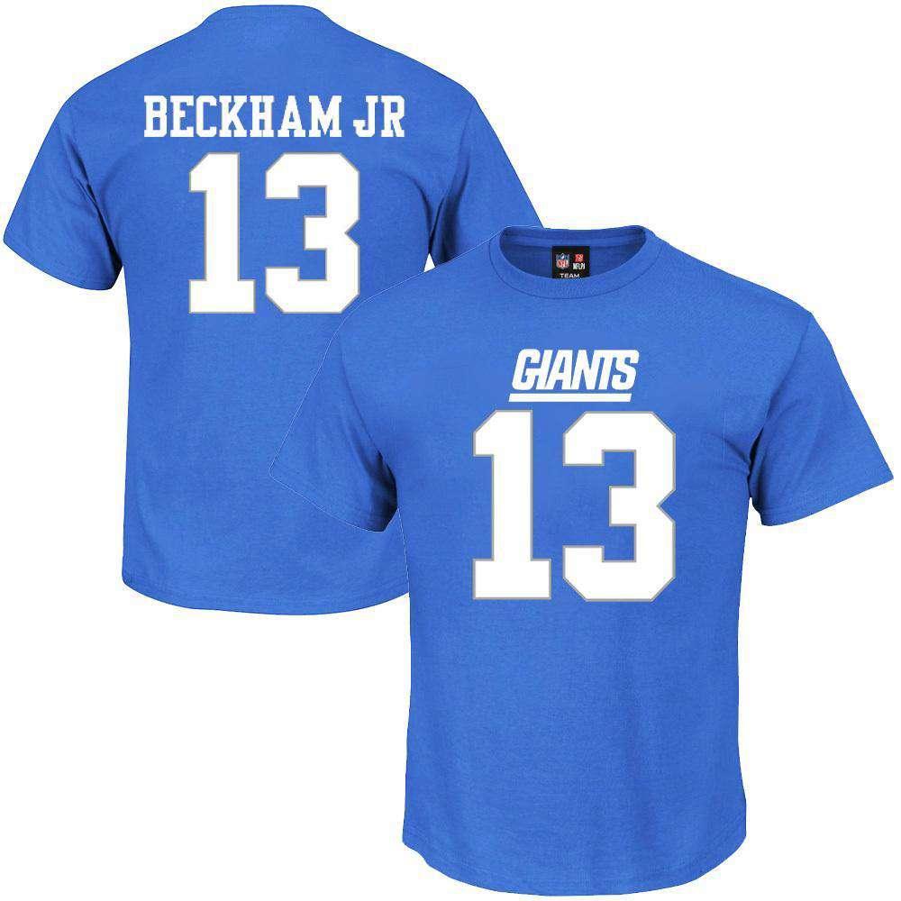 NFL Team Apparel T-Shirts Odell Beckham Jr New York Giants NFL PA Player T-Shirt - Blue