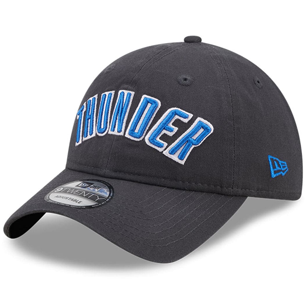 New Era Caps Oklahoma City Thunder New Era NBA 22-23 City Edition 9TWENTY Strapback Hat - Charcoal