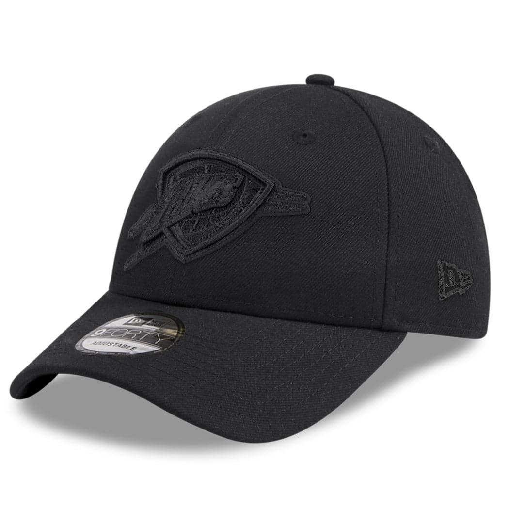 New Era Caps Oklahoma City Thunder New Era NBA Black On Black 9FORTY Snapback Hat