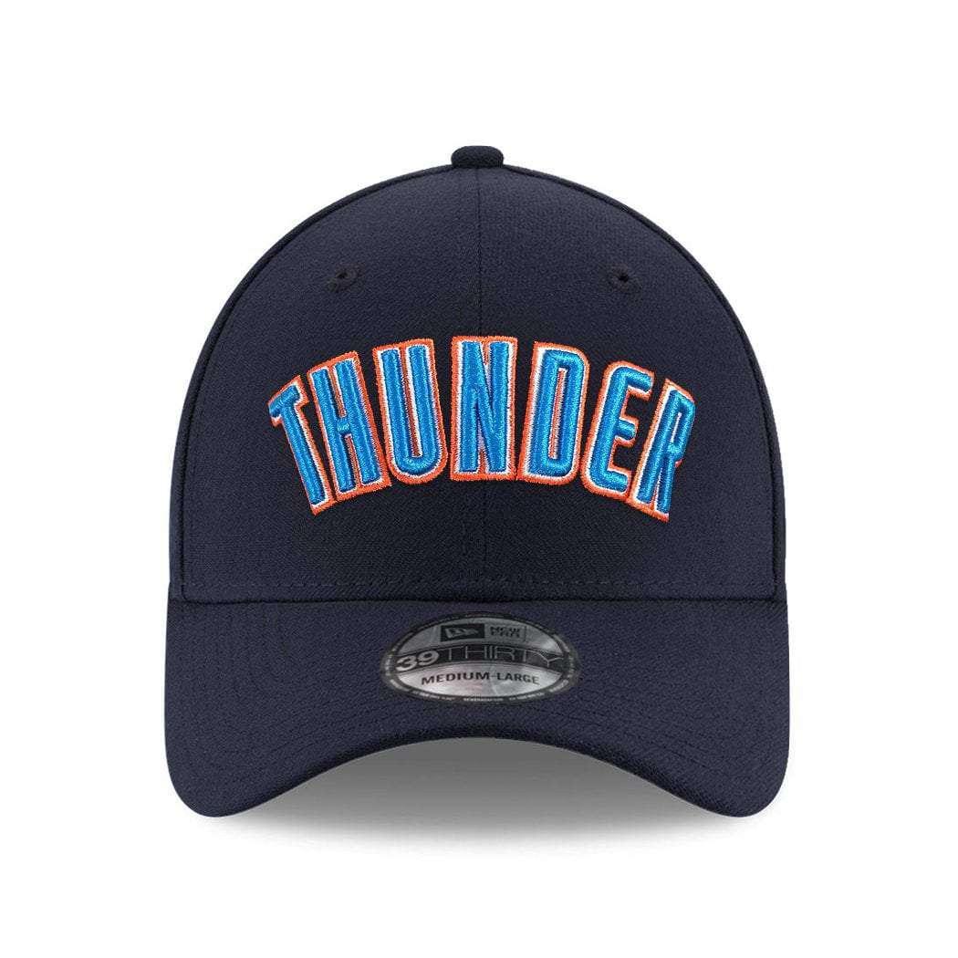 New Era Caps Oklahoma City Thunder New Era NBA Wordmark 39THIRTY Curve Hat - Navy