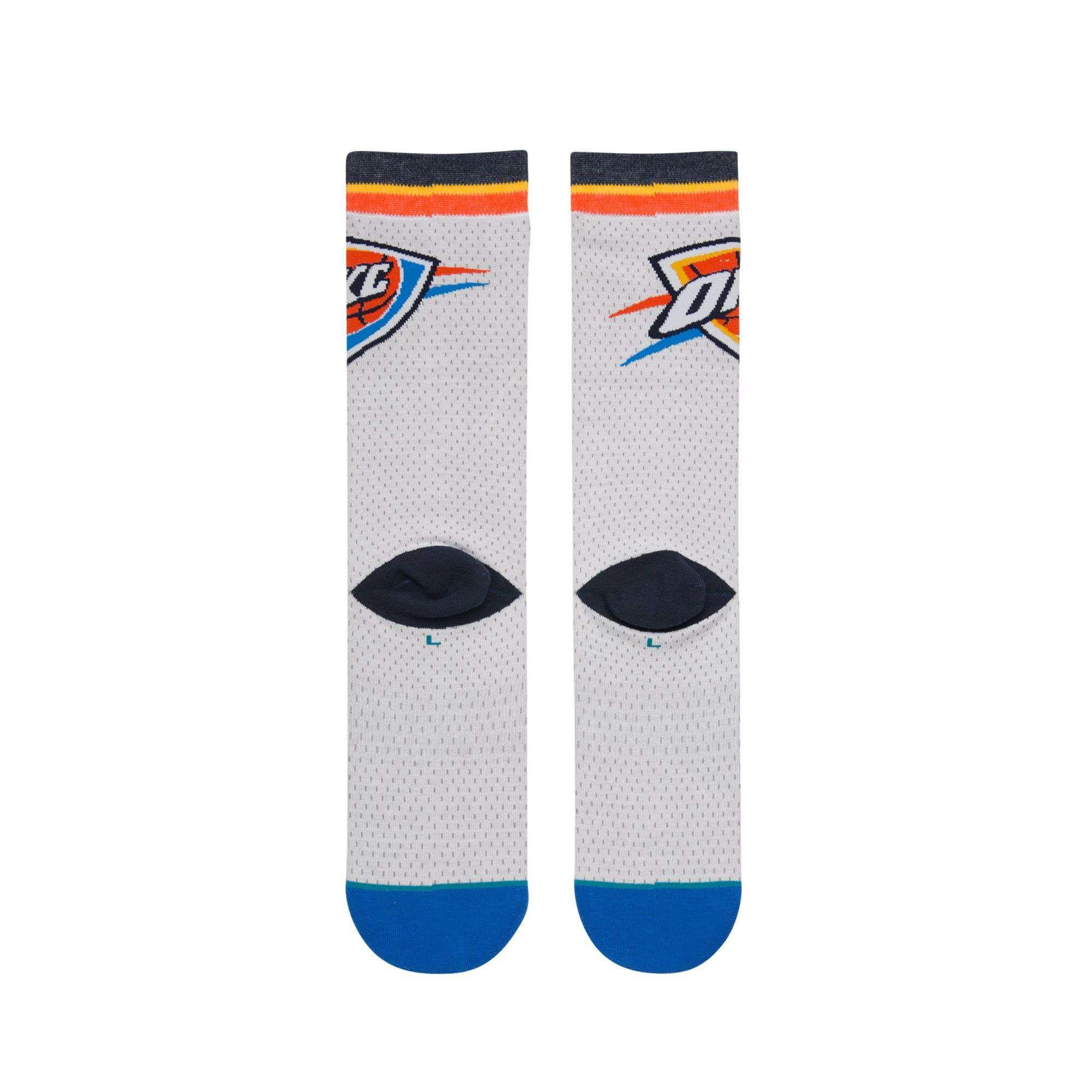 Stance Socks Large (9-12 US) Oklahoma City Thunder Stance NBA Jersey Crew Socks - White