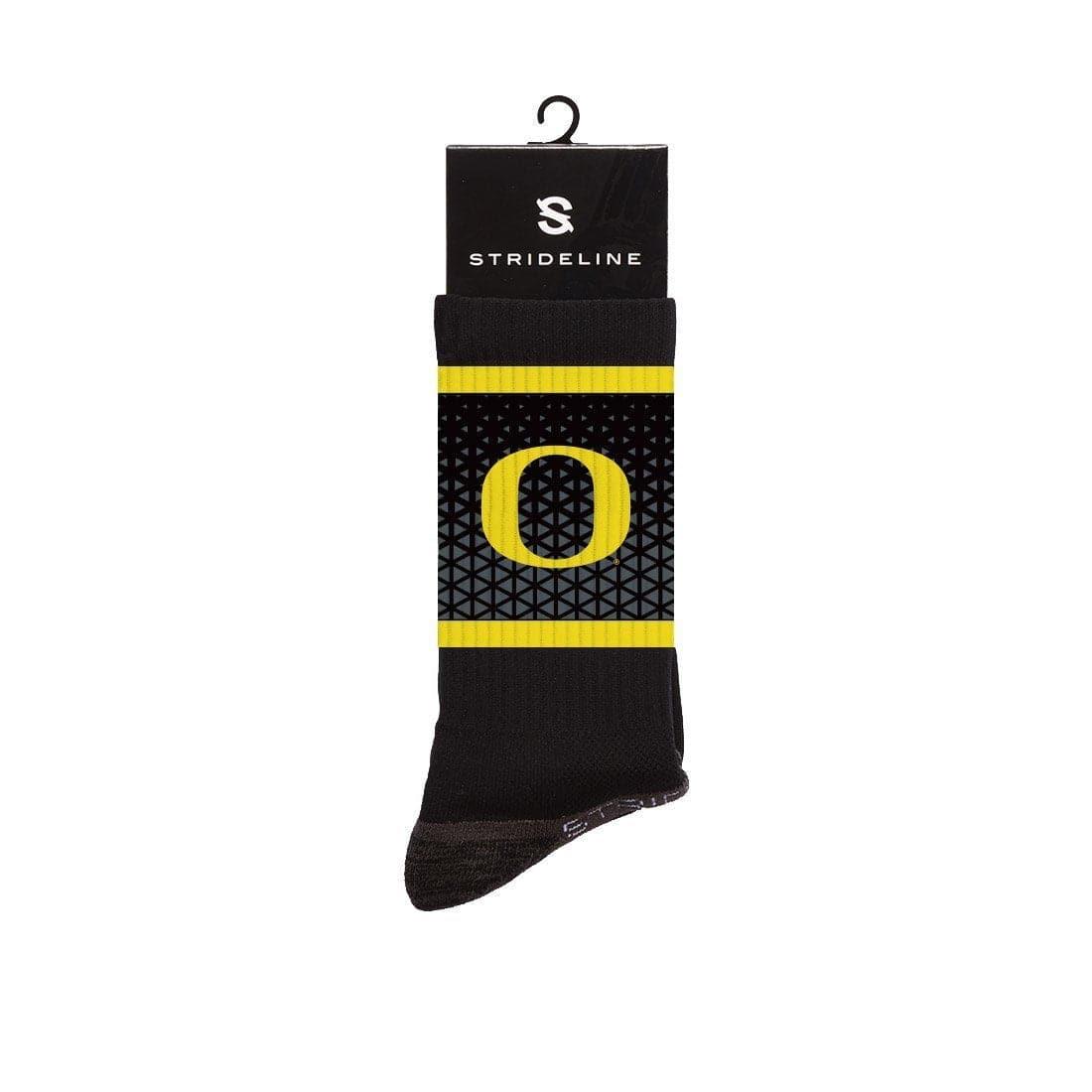 Strideline Socks M/L (8-12 US) Oregon Ducks Strideline NCAA Team Stripe Premium Crew Socks - Black