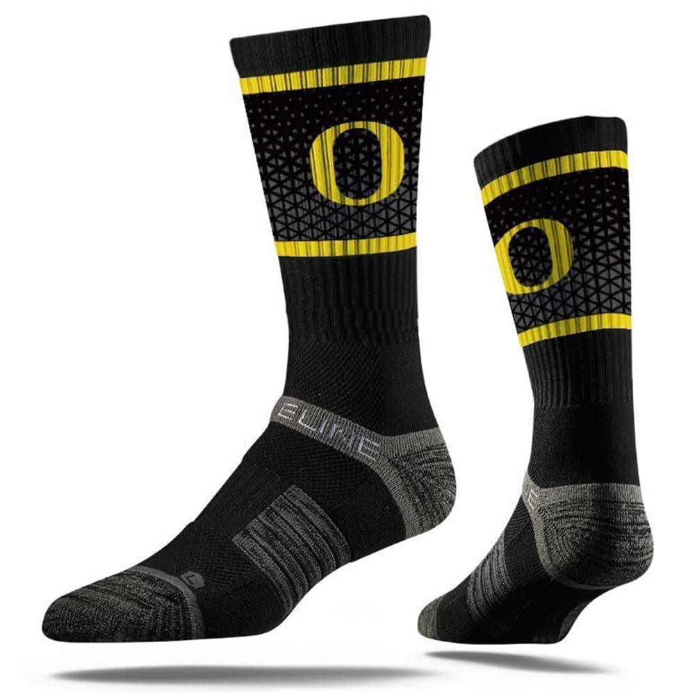 Strideline Socks M/L (8-12 US) Oregon Ducks Strideline NCAA Team Stripe Premium Crew Socks - Black
