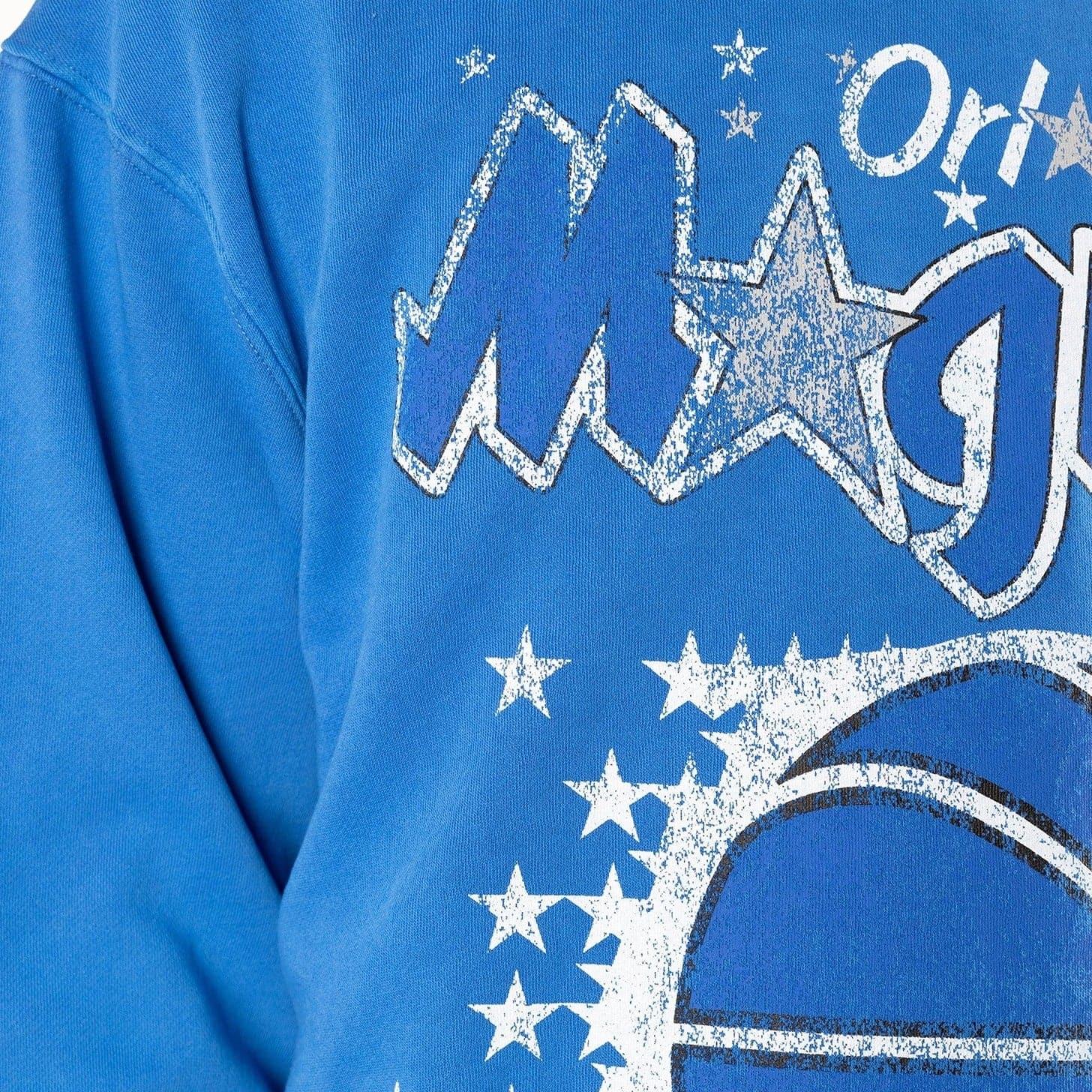 Mitchell And Ness Jumpers Orlando Magic Mitchell & Ness NBA Big Logo Vintage Crew Jumper - Faded Blue