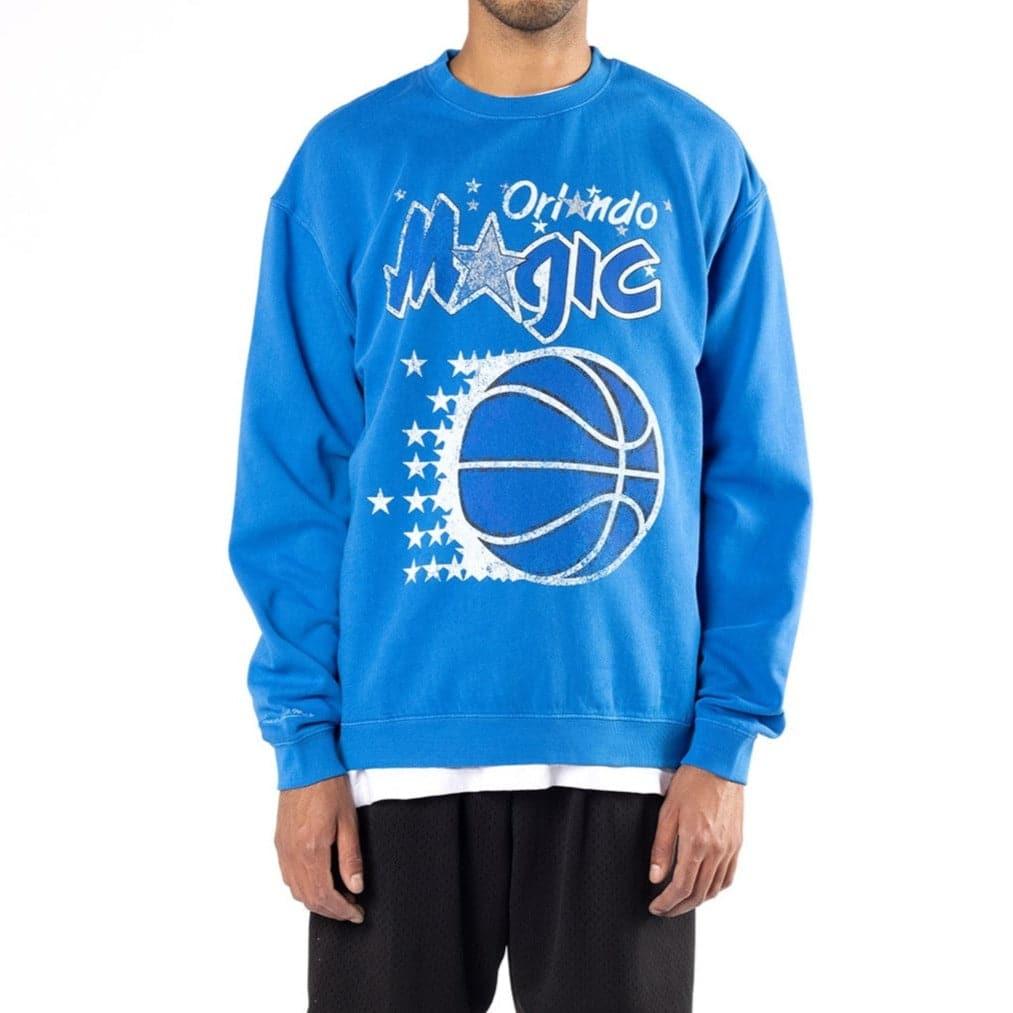 Mitchell And Ness Jumpers Orlando Magic Mitchell & Ness NBA Big Logo Vintage Crew Jumper - Faded Blue