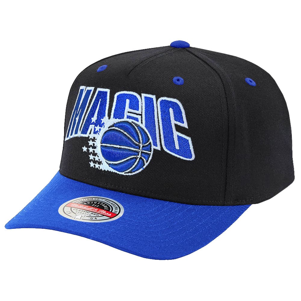Mitchell And Ness Caps Orlando Magic Mitchell & Ness NBA Flashback Classic Red Snapback Hat - Black