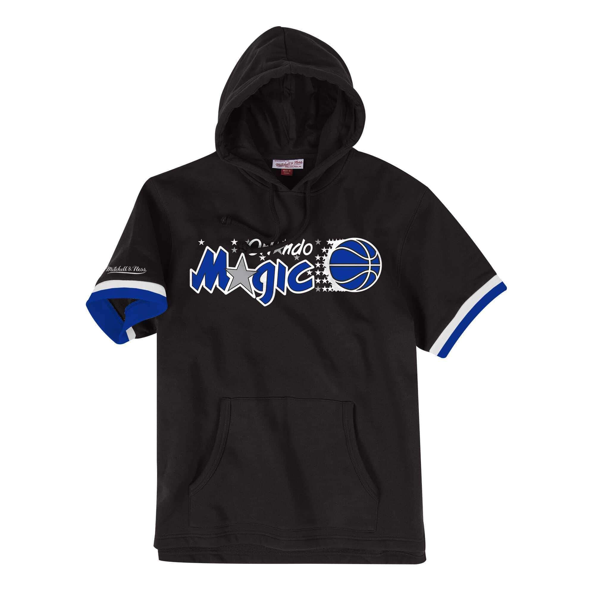 Mitchell And Ness Jumpers Orlando Magic Mitchell & Ness NBA French Terry Short Sleeve Hoodie Jumper - Black