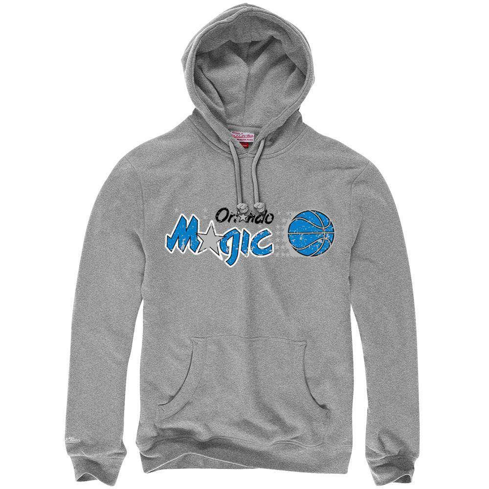 Mitchell And Ness Jumpers Orlando Magic Mitchell & Ness NBA HWC Distressed Hoodie Jumper - Grey