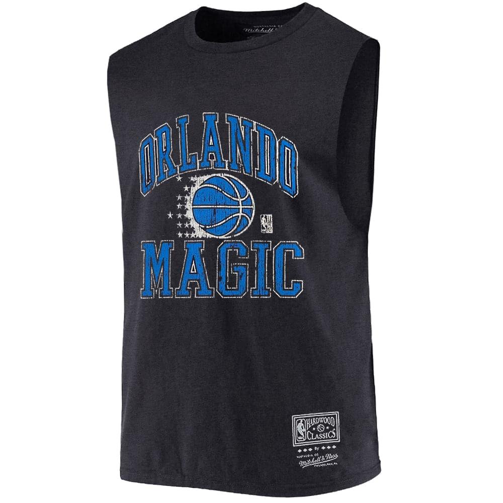Mitchell And Ness T-Shirts Orlando Magic Mitchell & Ness NBA HWC Ivy Arch Vintage Muscle T-Shirt - Faded Black