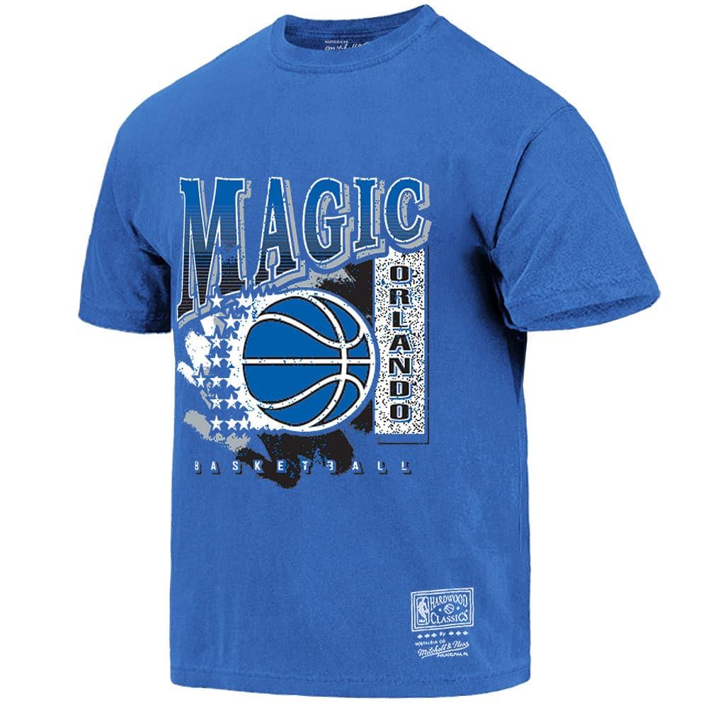 Mitchell And Ness T-Shirts Orlando Magic Mitchell & Ness NBA Off Brush Off Vintage T-Shirt - Faded Blue