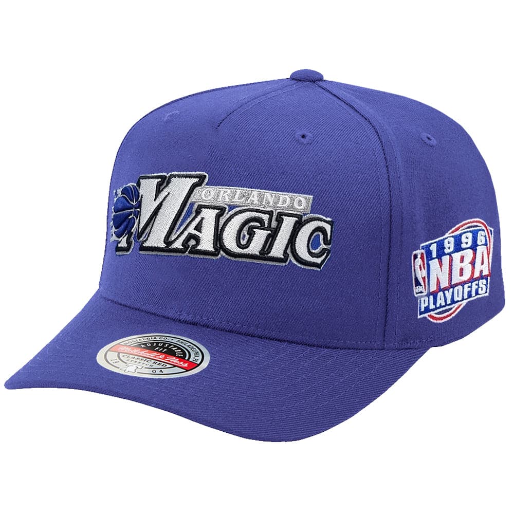Mitchell And Ness Caps Orlando Magic Mitchell & Ness NBA Oh Word Classic Red Snapback Hat - Blue
