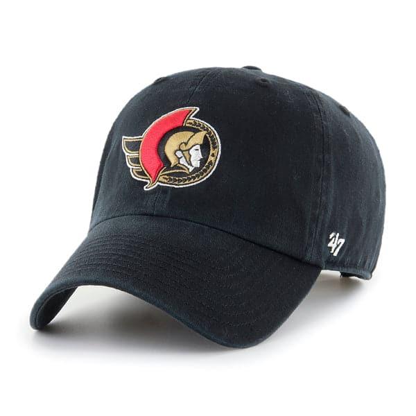 47 Brand Caps Ottawa Senators '47 NHL Team Clean Up Adjustable Strapback Hat - Black