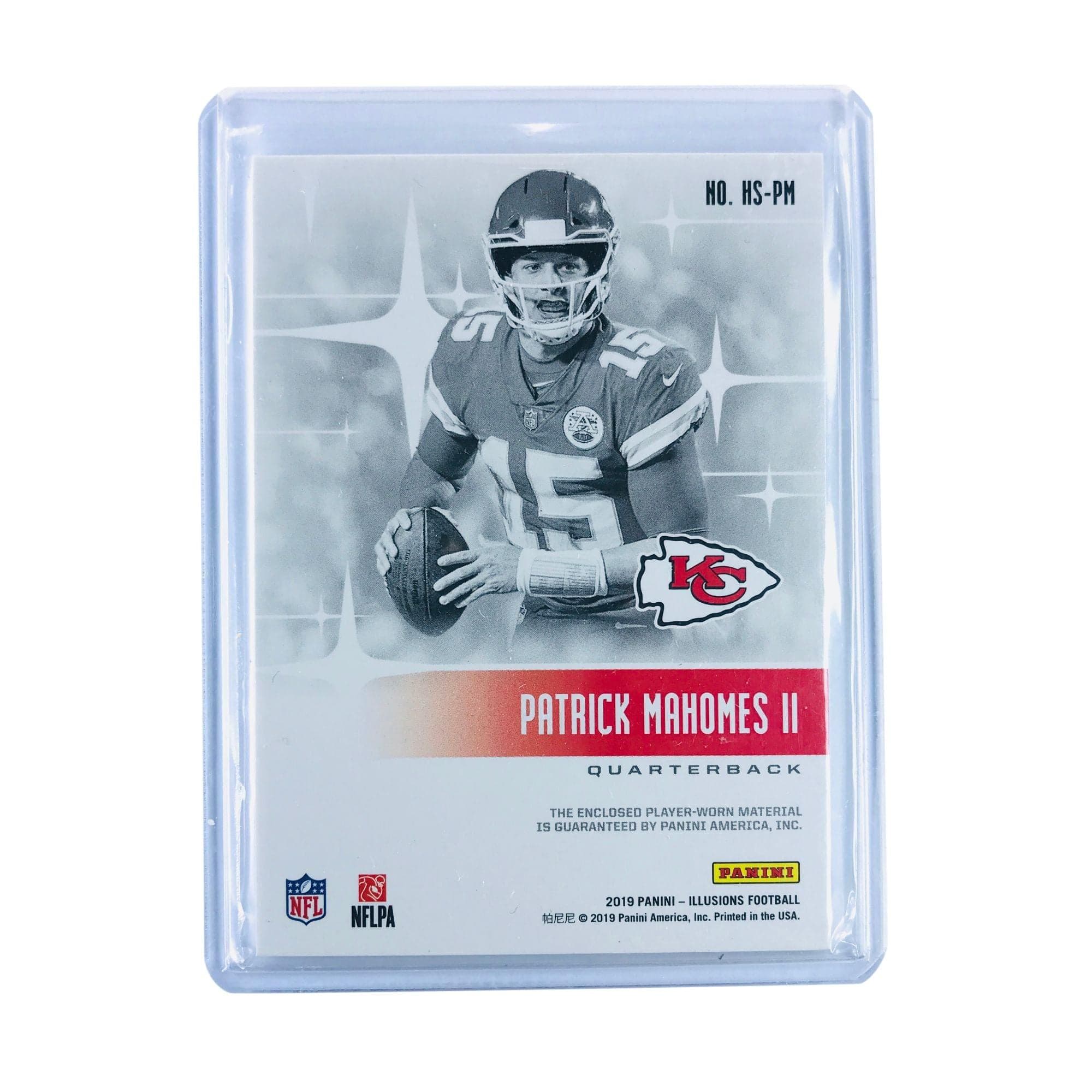 Panini Cards Patrick Mahomes Kansas City Chiefs 2019 Panini Illusions NFL Highlight Patch Card