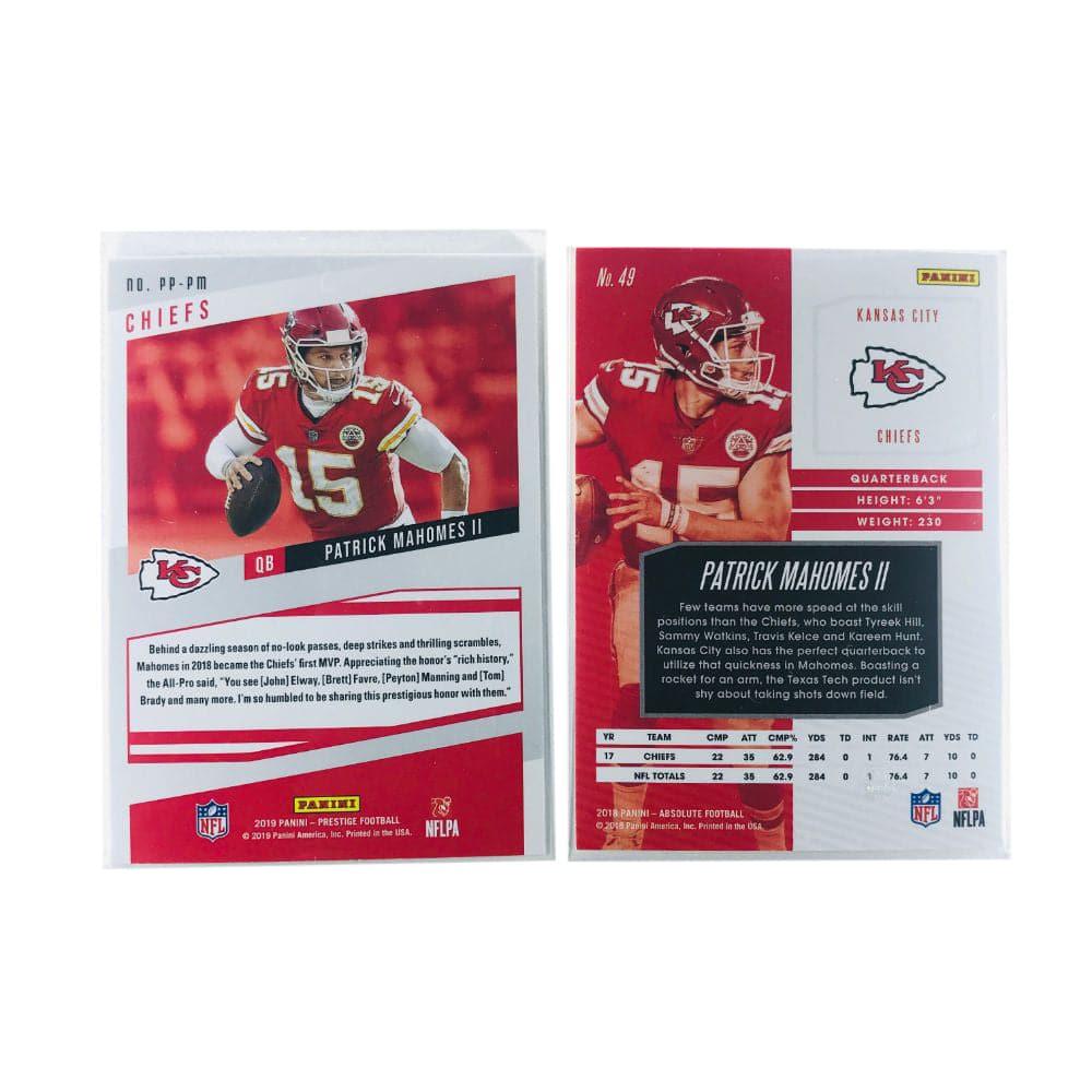 Panini Cards Patrick Mahomes Kansas City Chiefs Panini NFL 2 Card Mixed Set
