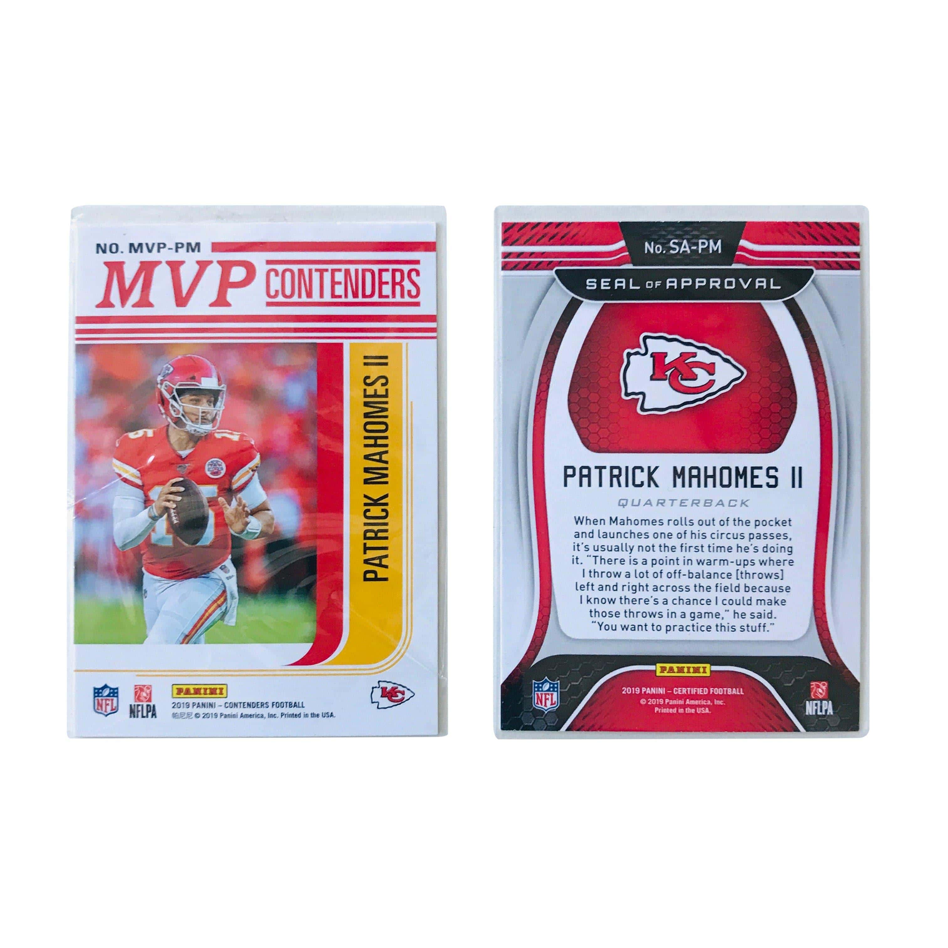 Panini Cards Patrick Mahomes Kansas City Chiefs Panini NFL 2 Insert Card Set
