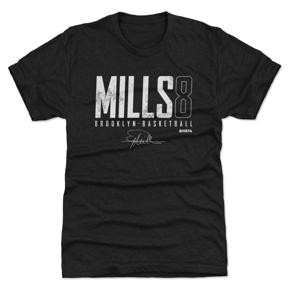 500 Level T-Shirts Patty Mills Brooklyn Nets 500 Level NBA Elite Premium Tri-Blend T-Shirt - Black