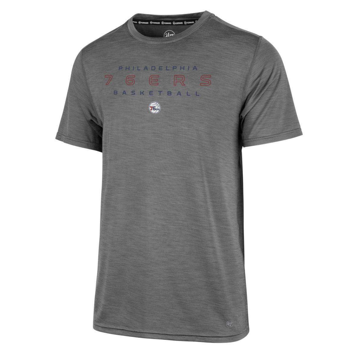 47 Brand T-Shirts Philadelphia 76ers '47 NBA Microlite Performance Shade Rival T-Shirt - Grey