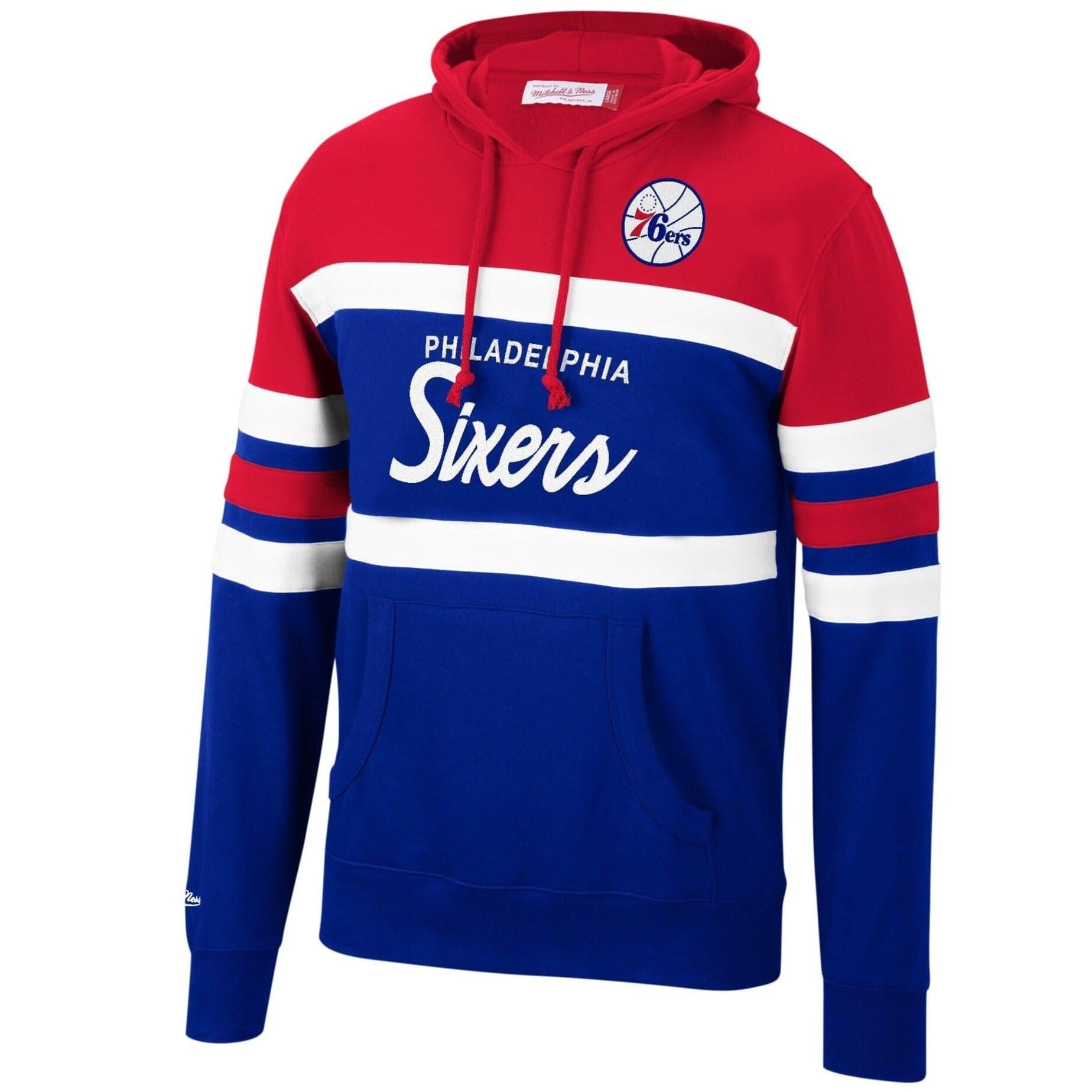 Philadelphia 76ers Mitchell & Ness NBA Head Coach Hoodie Jumper - Blue