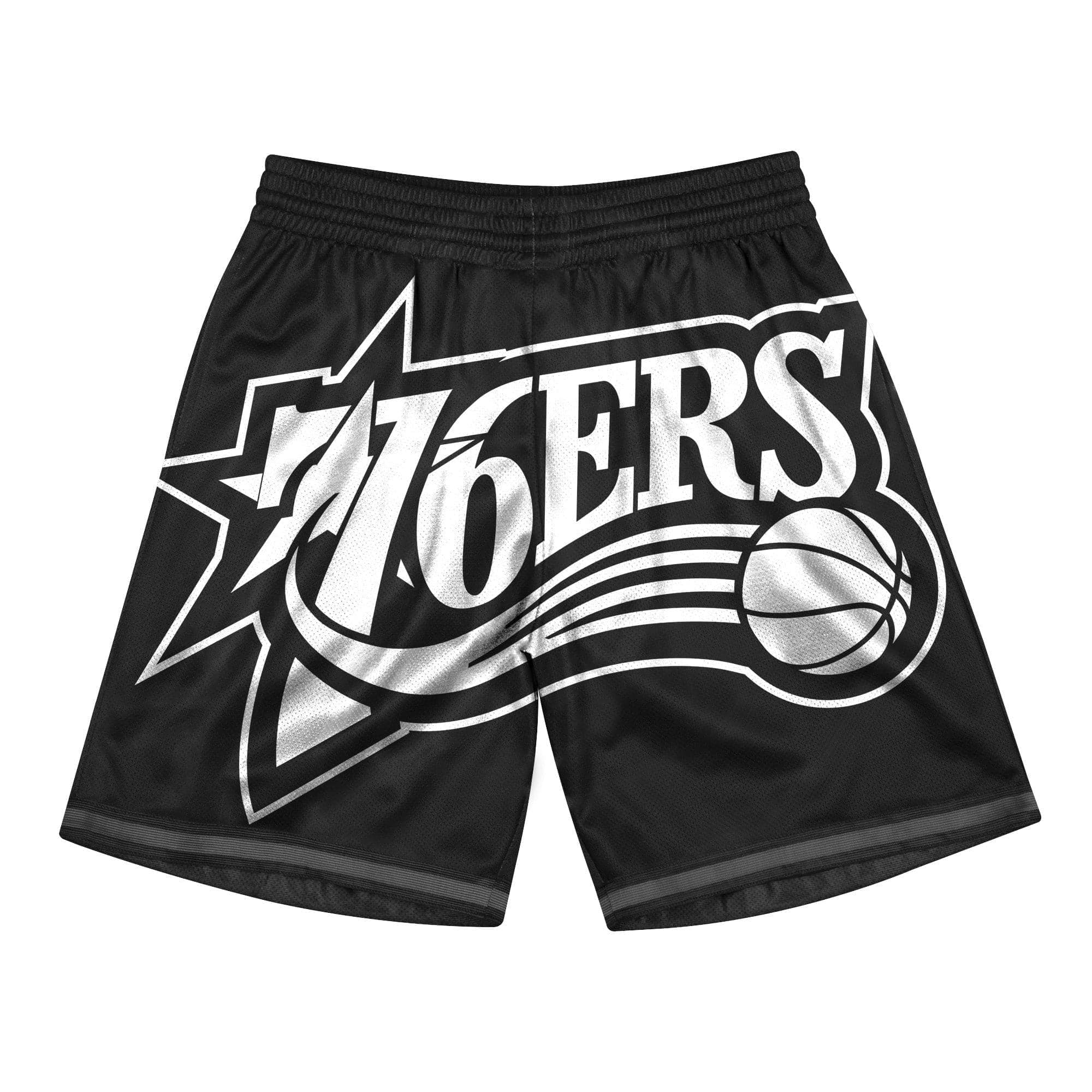 Mitchell And Ness Shorts Philadelphia 76ers Mitchell & Ness NBA Big Face 3.0 Swingman Shorts - Black