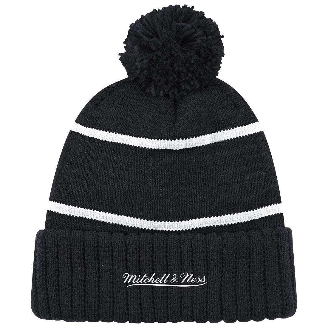 Mitchell And Ness Beanies Philadelphia 76ers Mitchell & Ness NBA Black & White HWC High 5 Knit Beanie