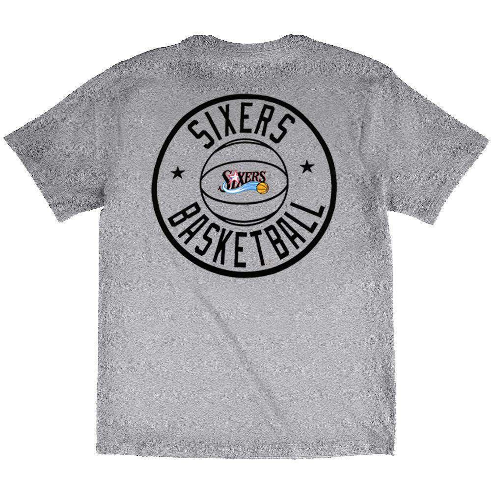Mitchell And Ness T-Shirts Philadelphia 76ers Mitchell & Ness NBA Full Circle T-Shirt - Grey Marle