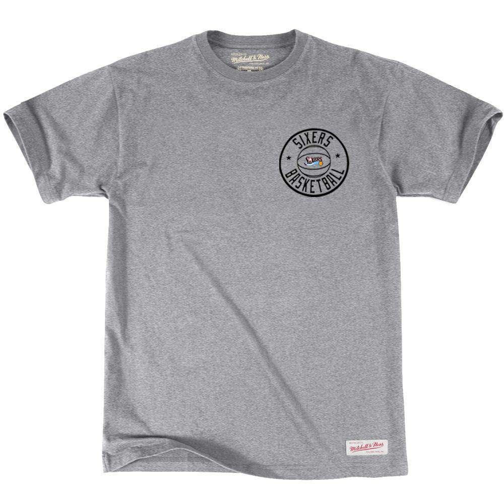 Mitchell And Ness T-Shirts Philadelphia 76ers Mitchell & Ness NBA Full Circle T-Shirt - Grey Marle