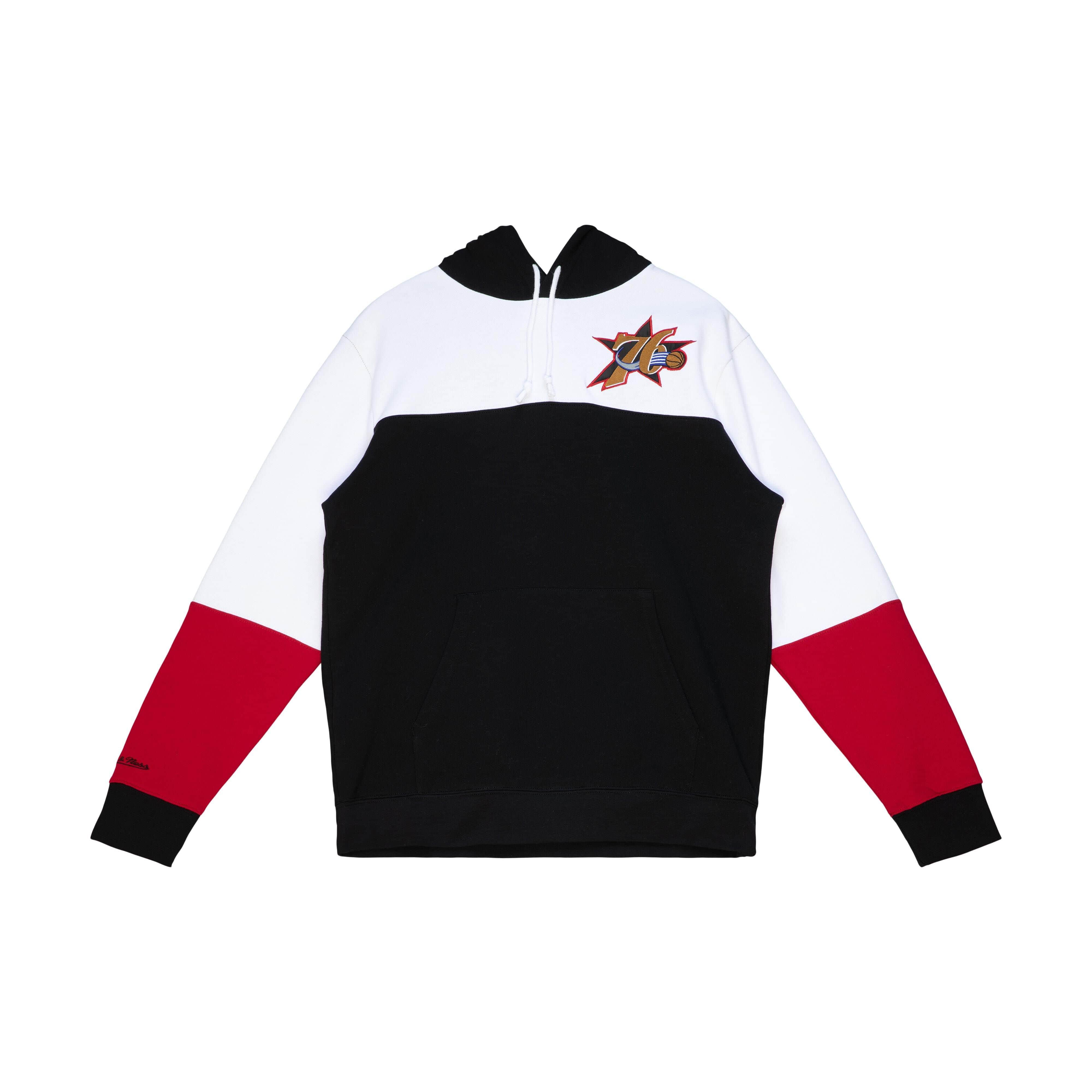Mitchell And Ness Jumpers Philadelphia 76ers Mitchell & Ness NBA Fusion Fleece 2.0 Hoodie Jumper - Black