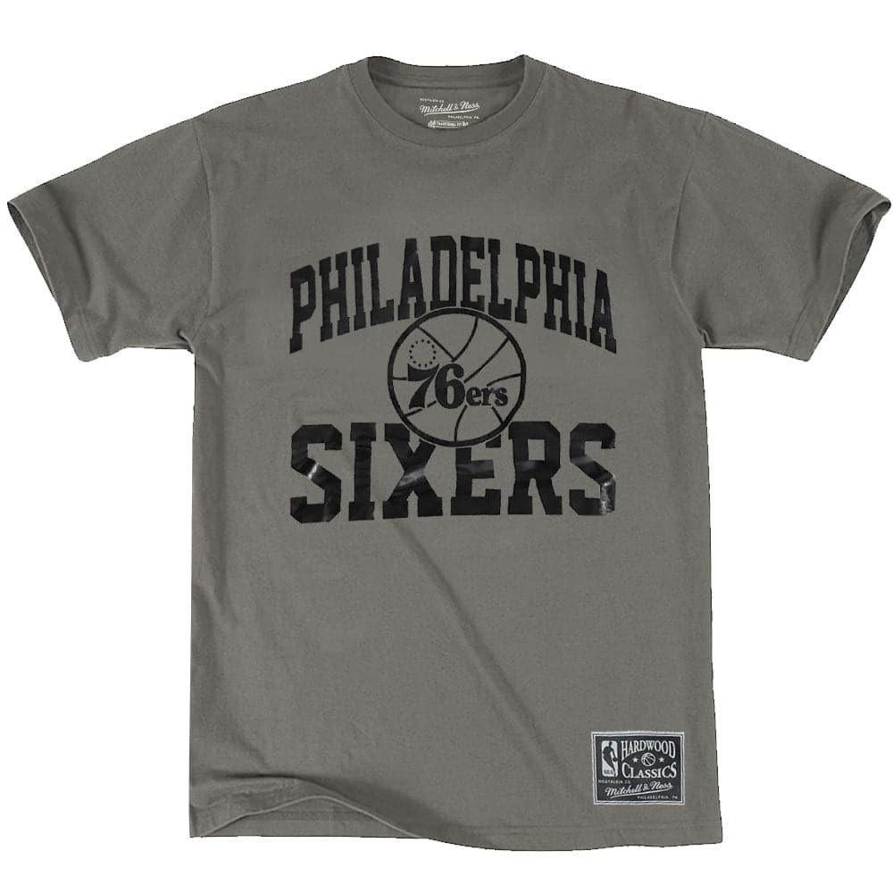 Mitchell And Ness T-Shirts Philadelphia 76ers Mitchell & Ness NBA Gunmetal Arch T-Shirt - Grey