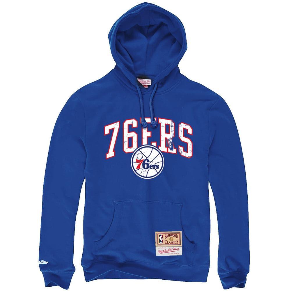 Mitchell And Ness Jumpers Philadelphia 76ers Mitchell & Ness NBA Hat Hook Hoodie Jumper - Blue