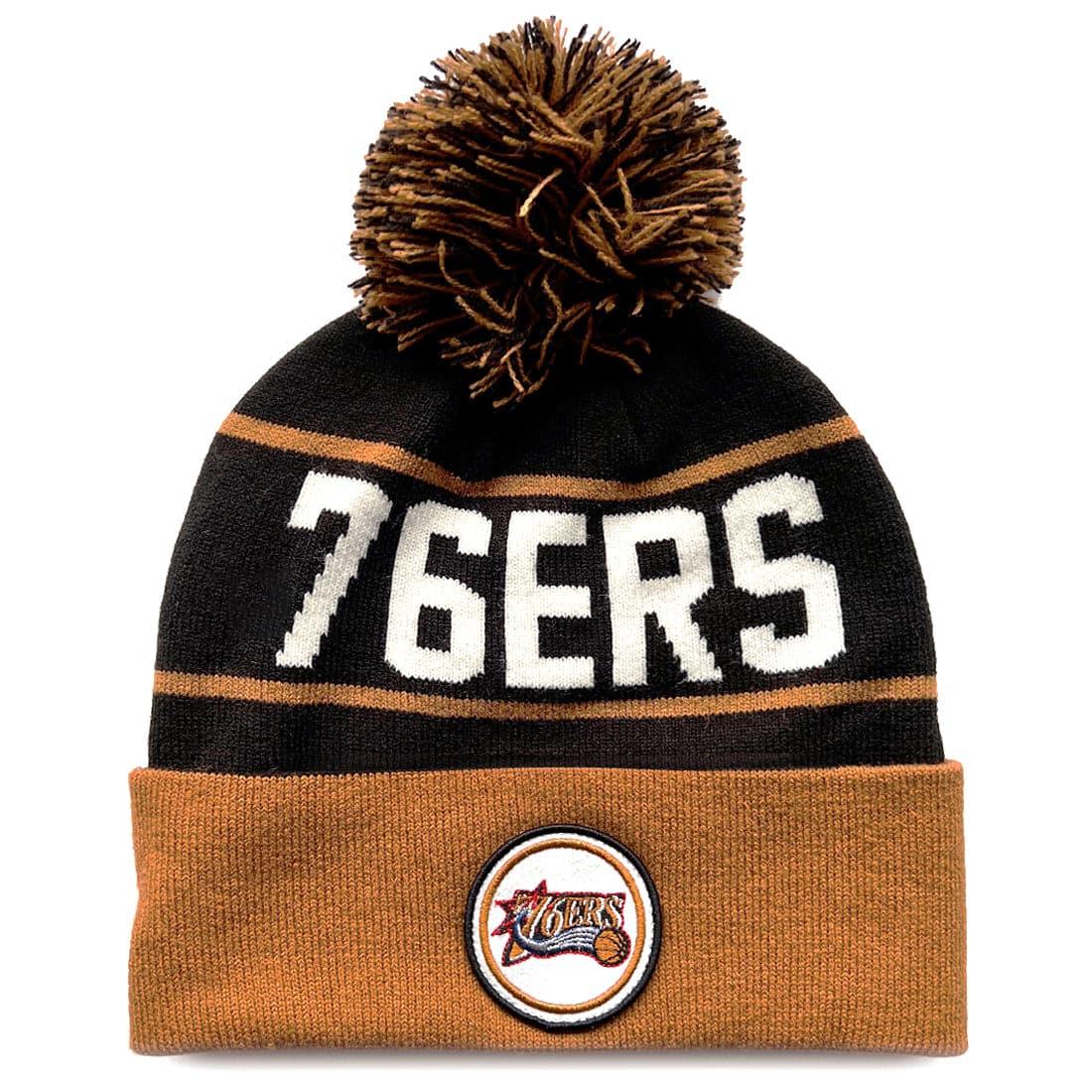 Mitchell And Ness Beanies Philadelphia 76ers Mitchell & Ness NBA HWC Colour Knit Beanie - Black
