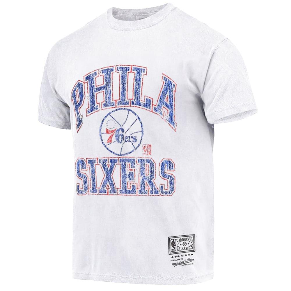 Mitchell And Ness T-Shirts Philadelphia 76ers Mitchell & Ness NBA HWC Ivy Arch Vintage T-Shirt - Vintage White