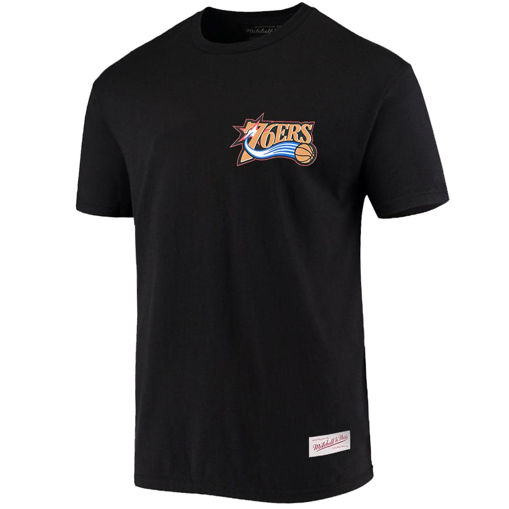 Mitchell And Ness T-Shirts Philadelphia 76ers Mitchell & Ness NBA HWC Retro Repeat T-Shirt - Black