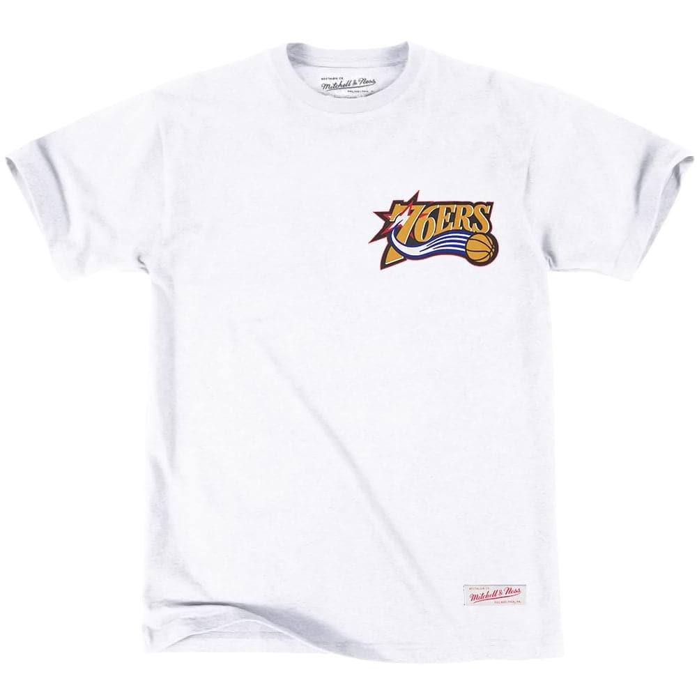 Mitchell And Ness T-Shirts Philadelphia 76ers Mitchell & Ness NBA HWC Retro Repeat T-Shirt - White