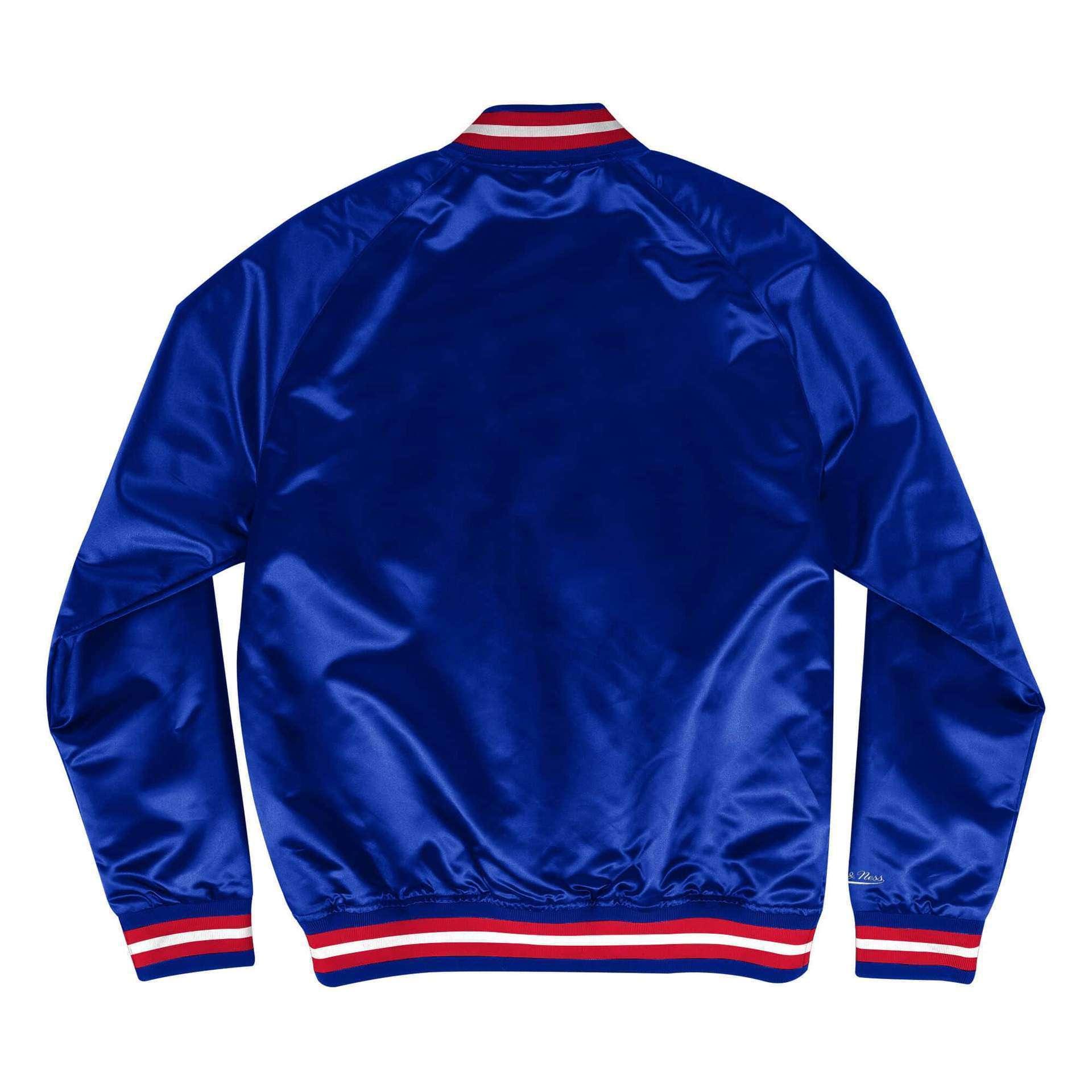 Mitchell And Ness Jackets Philadelphia 76ers Mitchell & Ness NBA Lightweight Satin Jacket - Blue