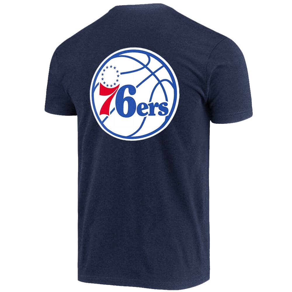 Mitchell And Ness T-Shirts Philadelphia 76ers Mitchell & Ness NBA Retro Repeat T-Shirt - Navy