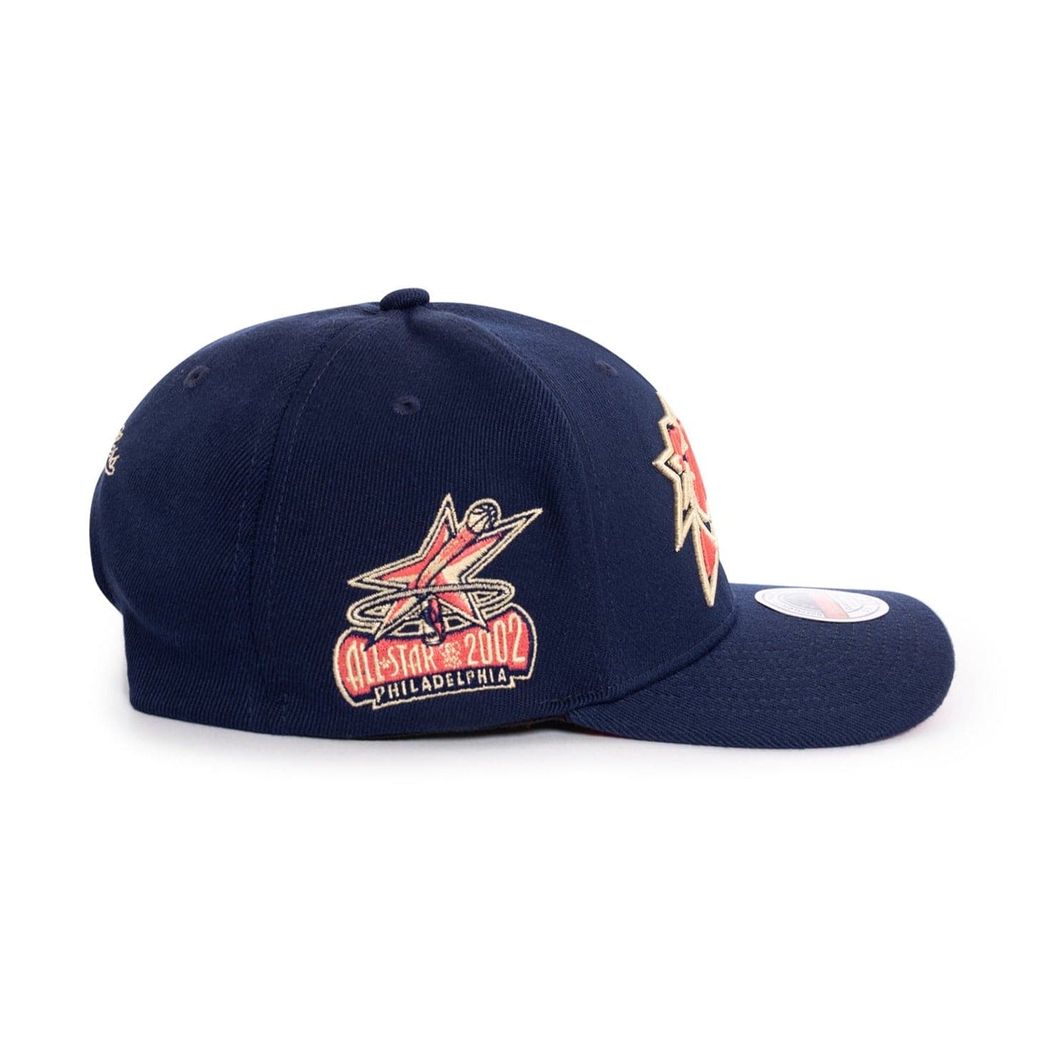 Mitchell And Ness Caps Philadelphia 76ers Mitchell & Ness NBA Salute Classic Red Snapback Hat - Navy