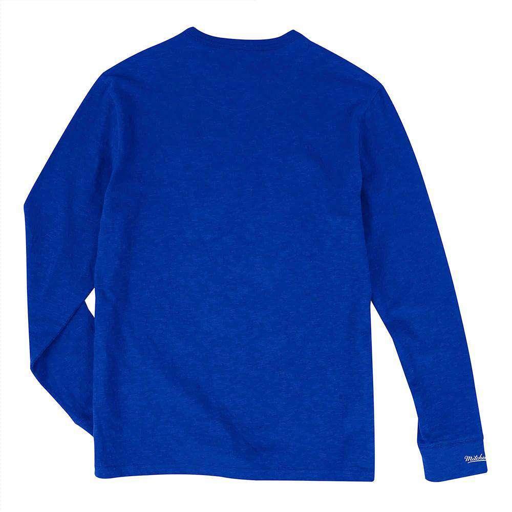 Mitchell And Ness Long Sleeve Tees Philadelphia 76ers Mitchell & Ness NBA Slub Long Sleeve T-Shirt - Blue