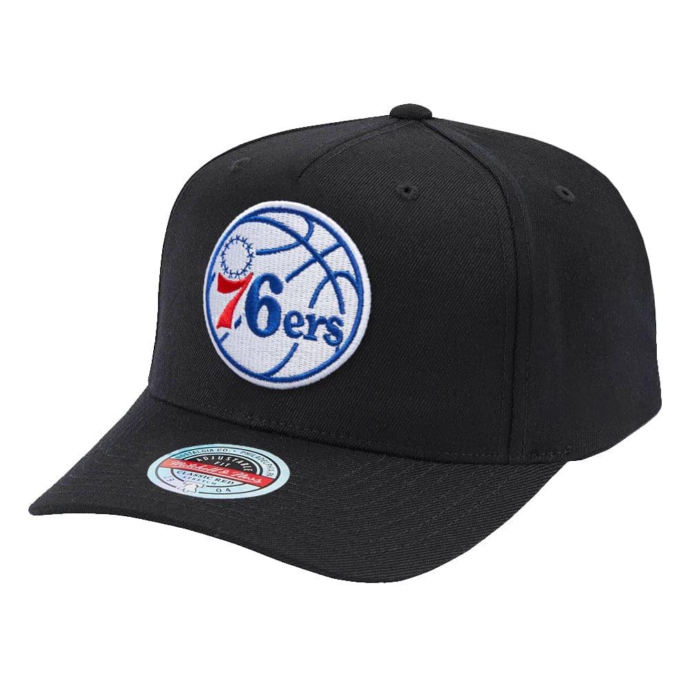 Mitchell And Ness Caps Philadelphia 76ers Mitchell & Ness NBA Team Classic Red Snapback Hat - Black