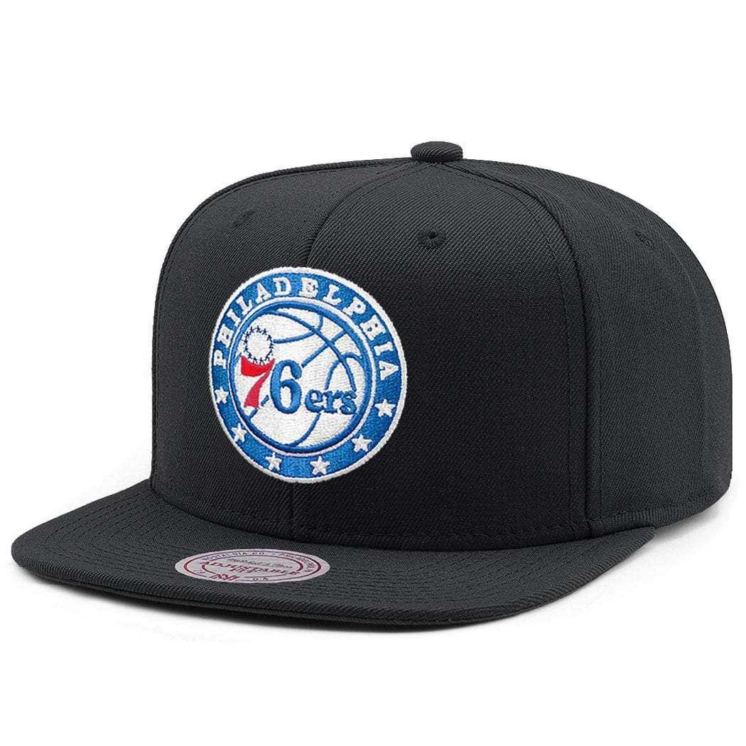 Mitchell And Ness Caps Philadelphia 76ers Mitchell & Ness NBA Team High Crown Snapback Hat - Black