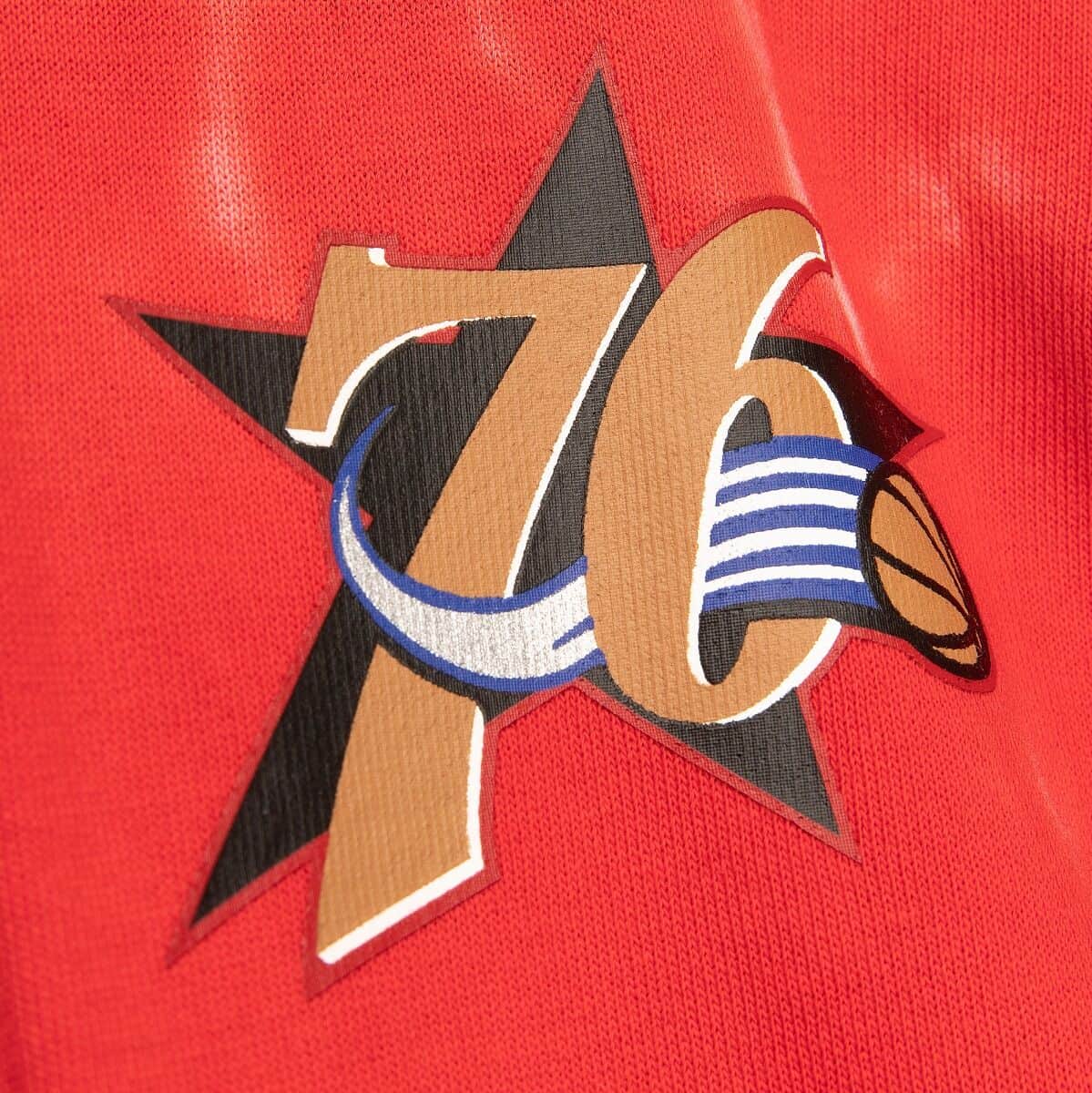 Mitchell And Ness Jumpers Philadelphia 76ers Mitchell & Ness NBA Tie Dye Premium Hoodie Jumper - Red