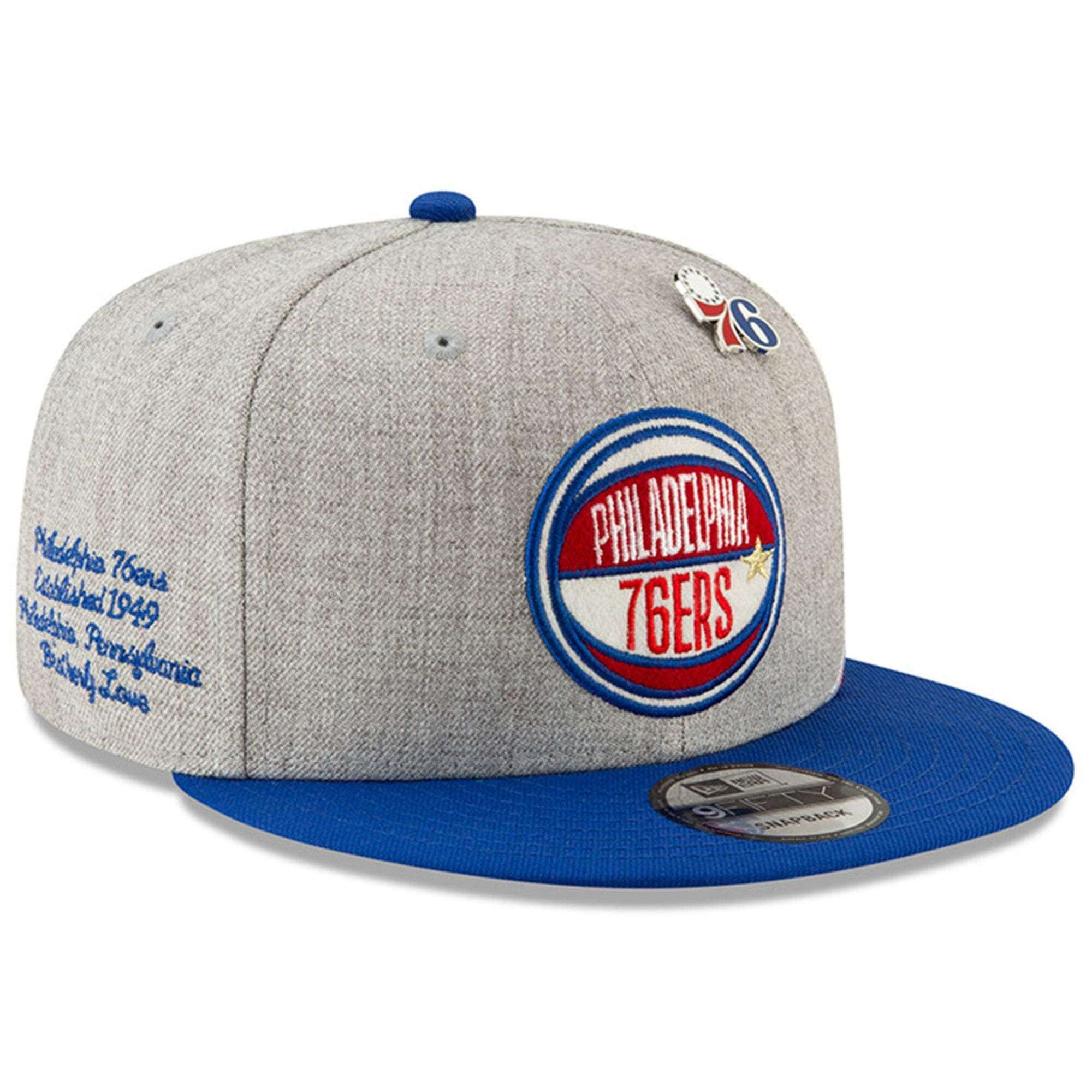 New Era Caps Philadelphia 76ers New Era 2019 NBA Draft 9FIFTY Snapback Hat - Heather