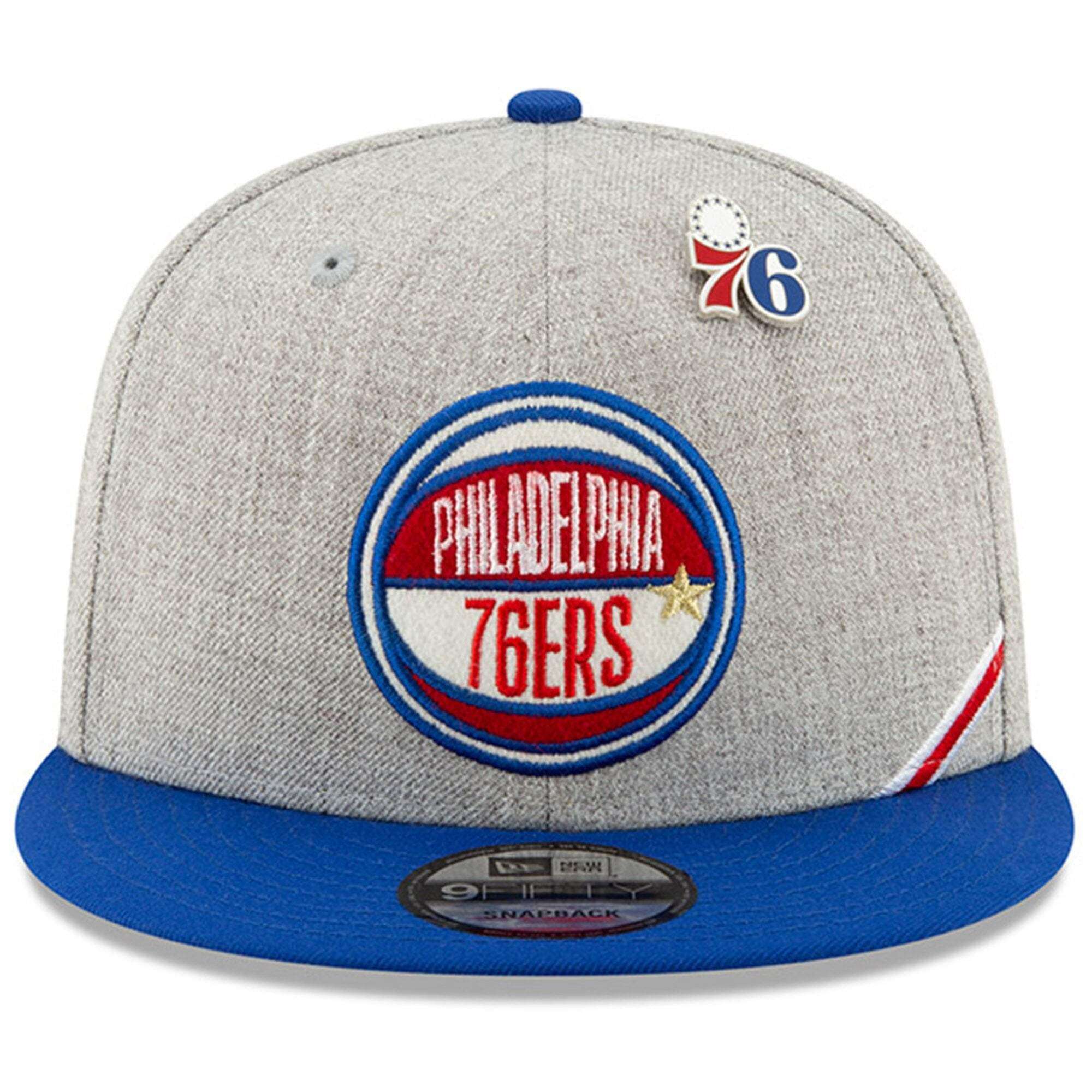 New Era Caps Philadelphia 76ers New Era 2019 NBA Draft 9FIFTY Snapback Hat - Heather