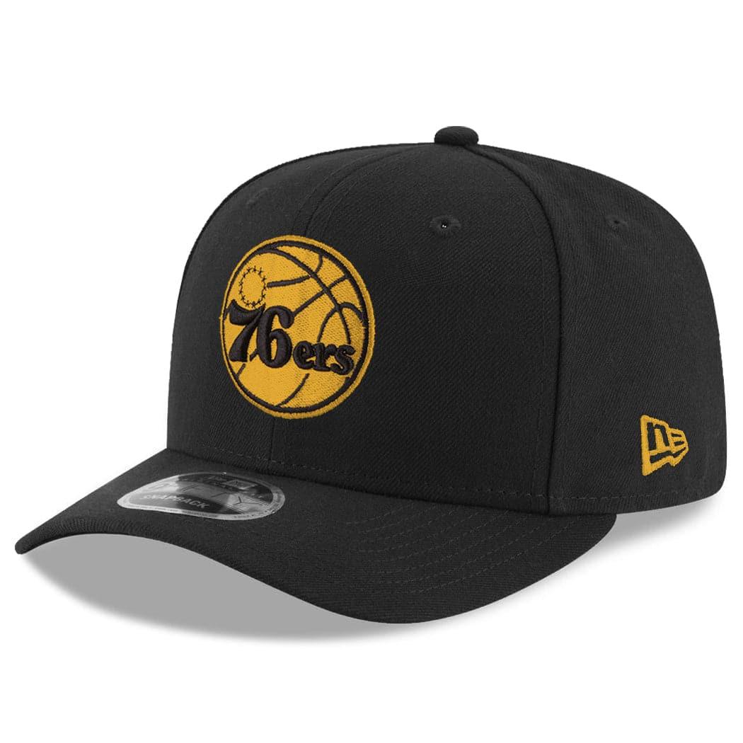 New Era Caps Philadelphia 76ers New Era NBA Amber Logo 9FIFTY OF Pre-Curved Snapback Hat - Black