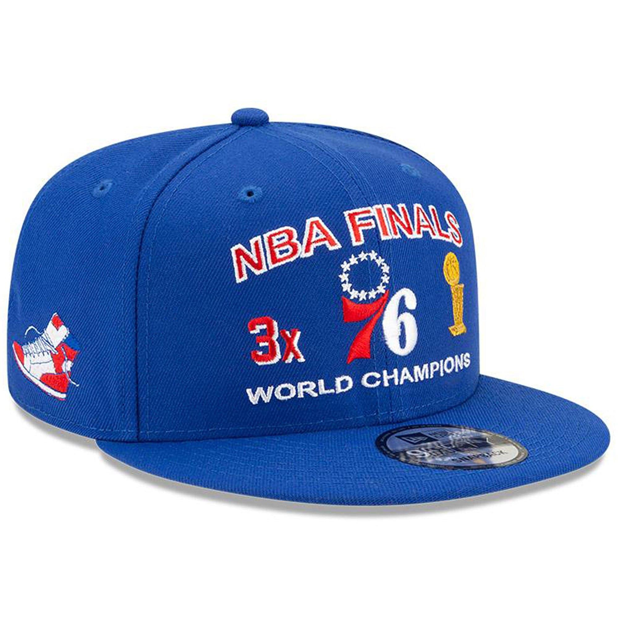 New Era Caps Philadelphia 76ers New Era NBA Champions Icon 9FIFTY Snapback Hat - Blue