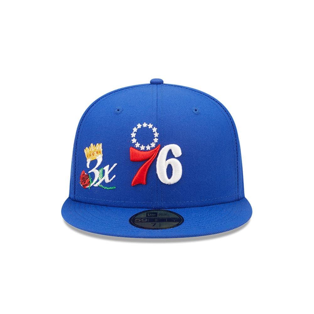 New Era Caps Philadelphia 76ers New Era NBA Crown Champs 59FIFTY Fitted Hat - Blue