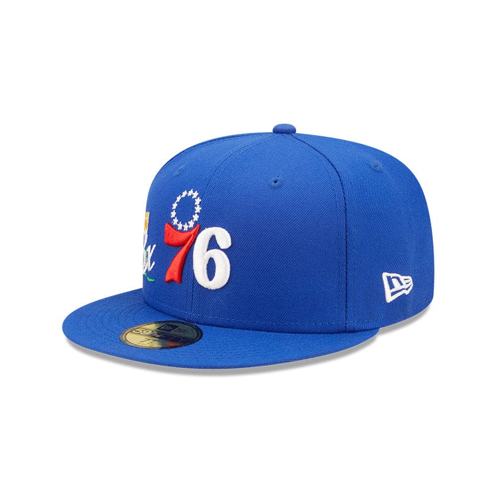 New Era Caps Philadelphia 76ers New Era NBA Crown Champs 59FIFTY Fitted Hat - Blue