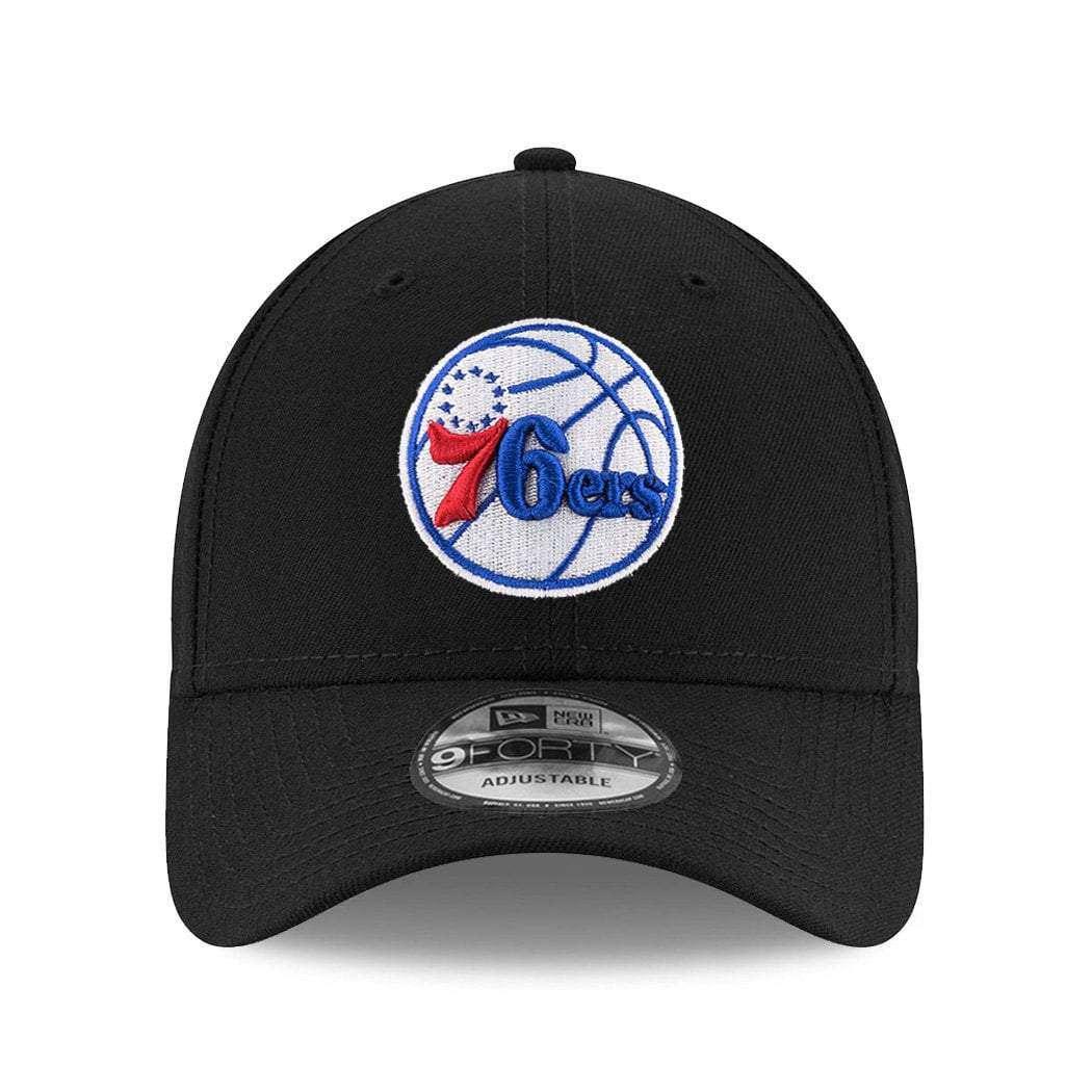 New Era Caps Philadelphia 76ers New Era NBA Logo 9FORTY Snapback Curve Hat - Black