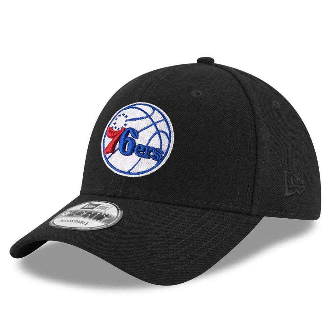 New Era Caps Philadelphia 76ers New Era NBA Logo 9FORTY Snapback Curve Hat - Black