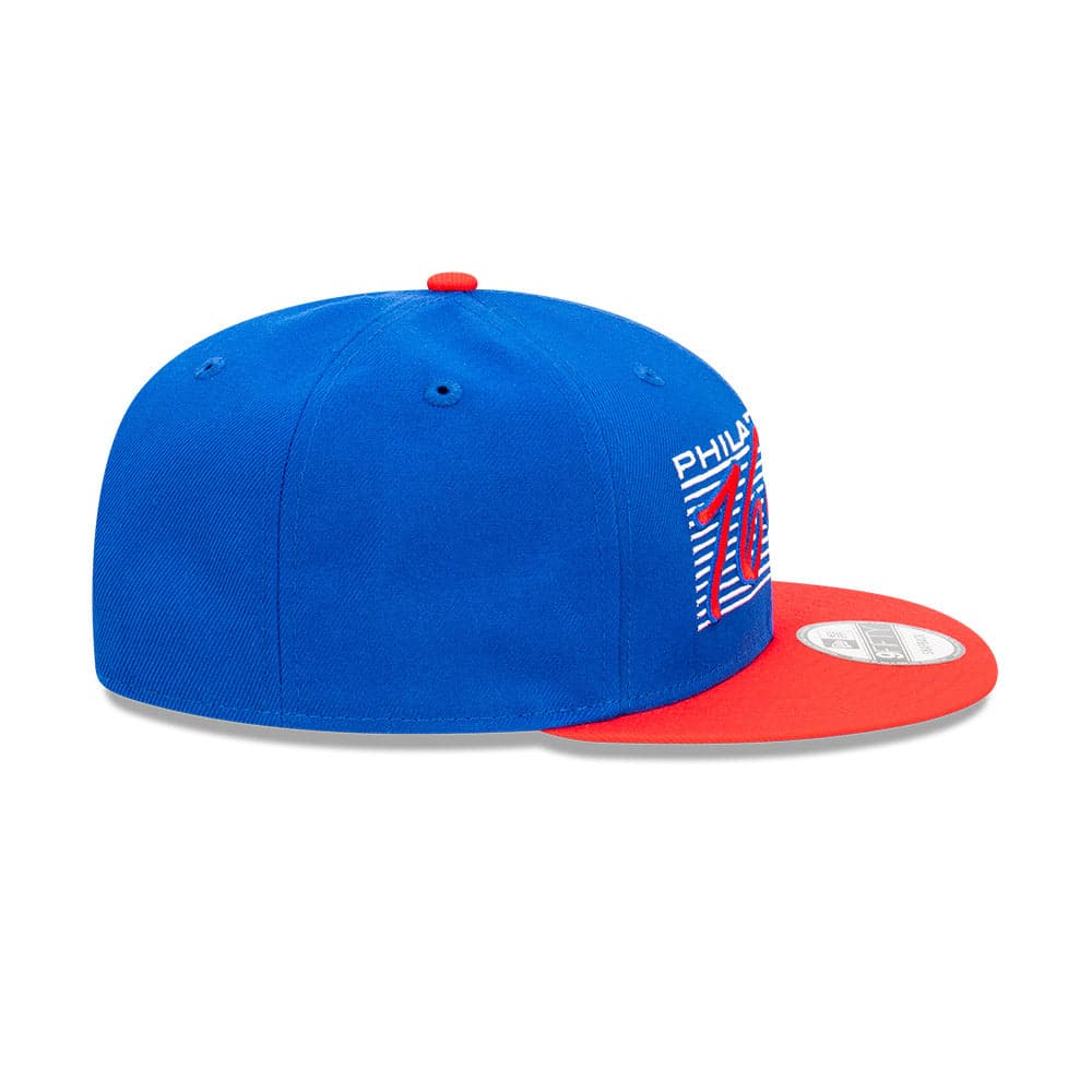 New Era Caps Philadelphia 76ers New Era NBA Retro Script 9FIFTY Snapback Hat - Blue