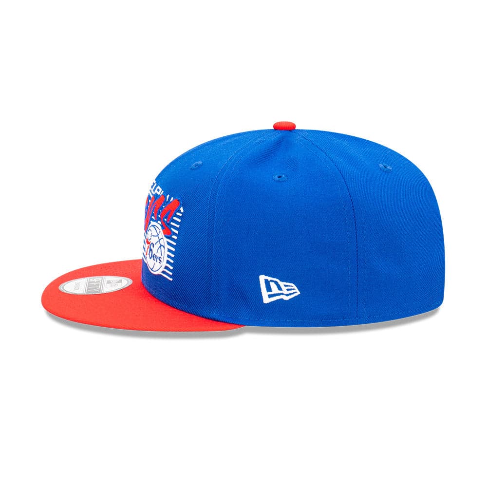 New Era Caps Philadelphia 76ers New Era NBA Retro Script 9FIFTY Snapback Hat - Blue